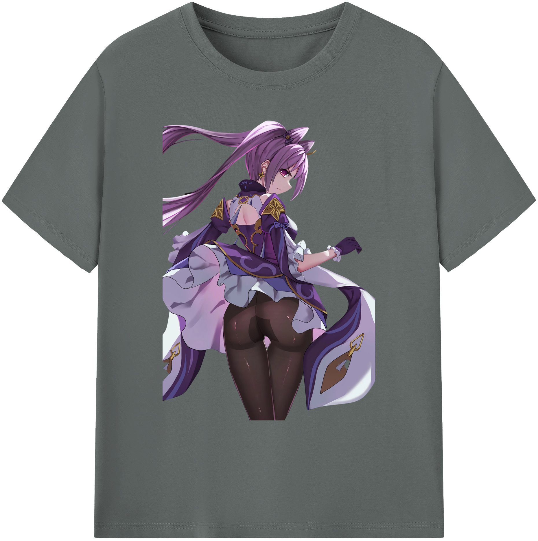 げんし神 刻晴 こくせい genshin Kokusei 綿100％ メンズ半袖Tシャツ｜肌触りやわらか＆通気性